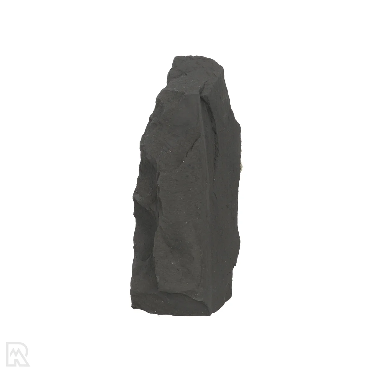 Shungite with Pyrite, Cut-Base 3 Shungite with pyrite, cut base, from Brazil, item number 22442