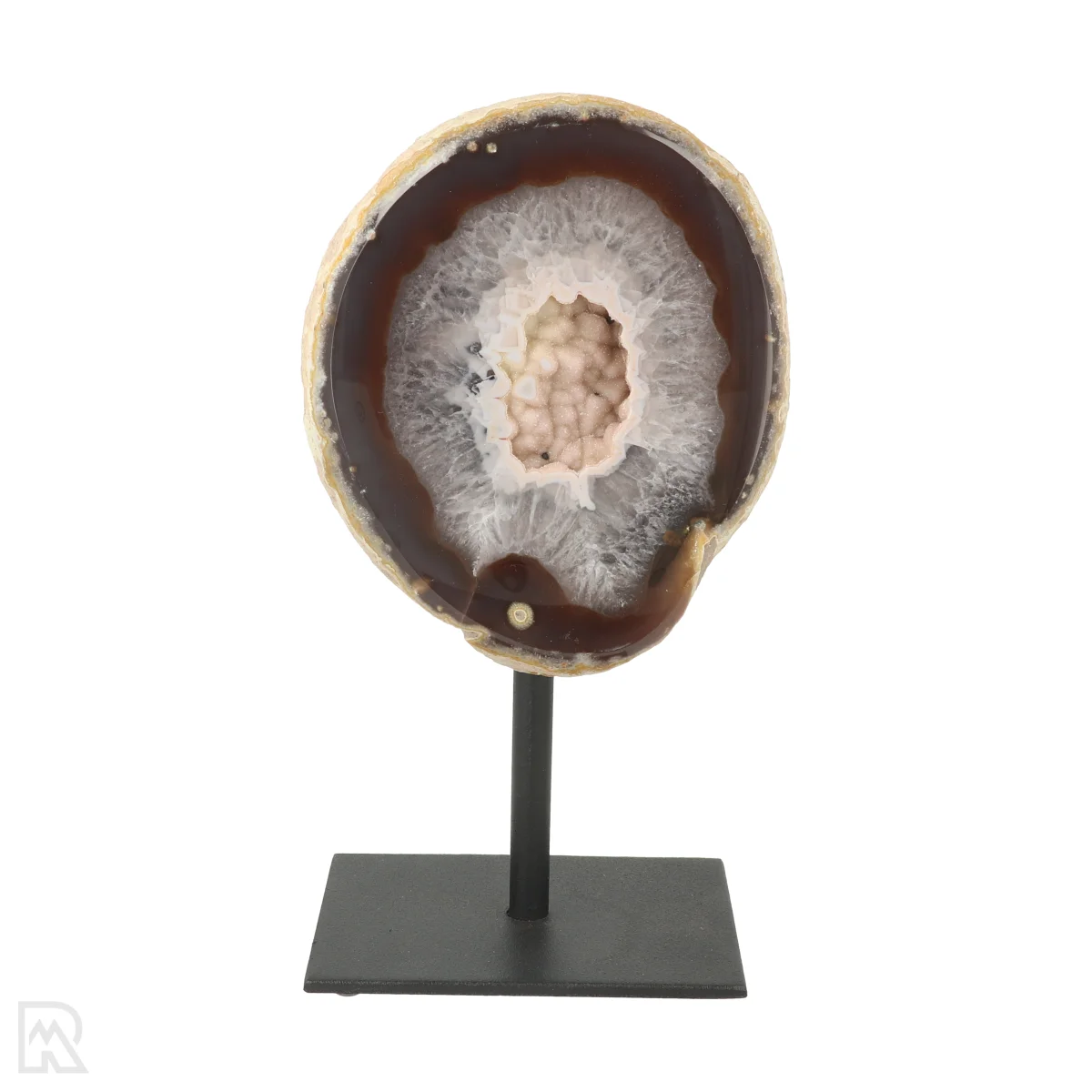 Achat-Geode auf Standard 1 Achat-Geode auf Sockel aus Brasilien mit der Artikelnummer 22556