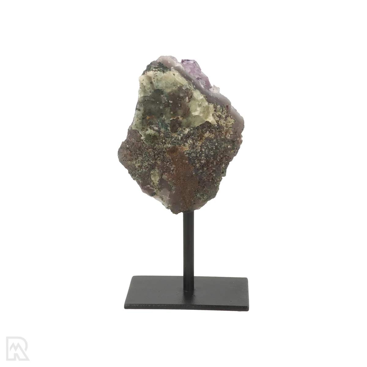 Amethist Ruw Op Standaard | Q.A 3 Raw amethyst from Brazil, item number 22659