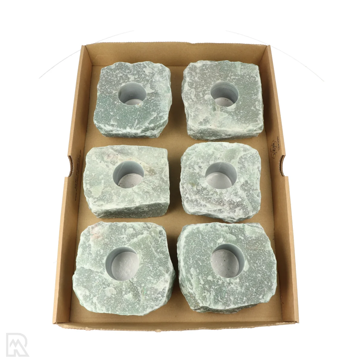 Groene Kwarts Theelichthouder | 6 Stuks 1 Groene Kwarts Theelichthouder | 6 Stuks