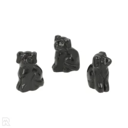 Black obsidian dog | 4 cm