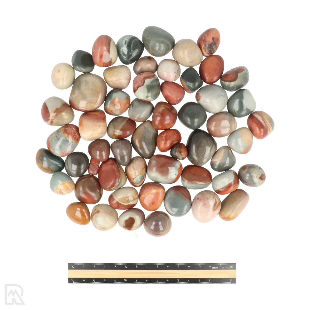 Polychroom Jaspis Trommelstenen | M 3 Polychroom Jaspis Trommelstenen | M - Afbeelding 3