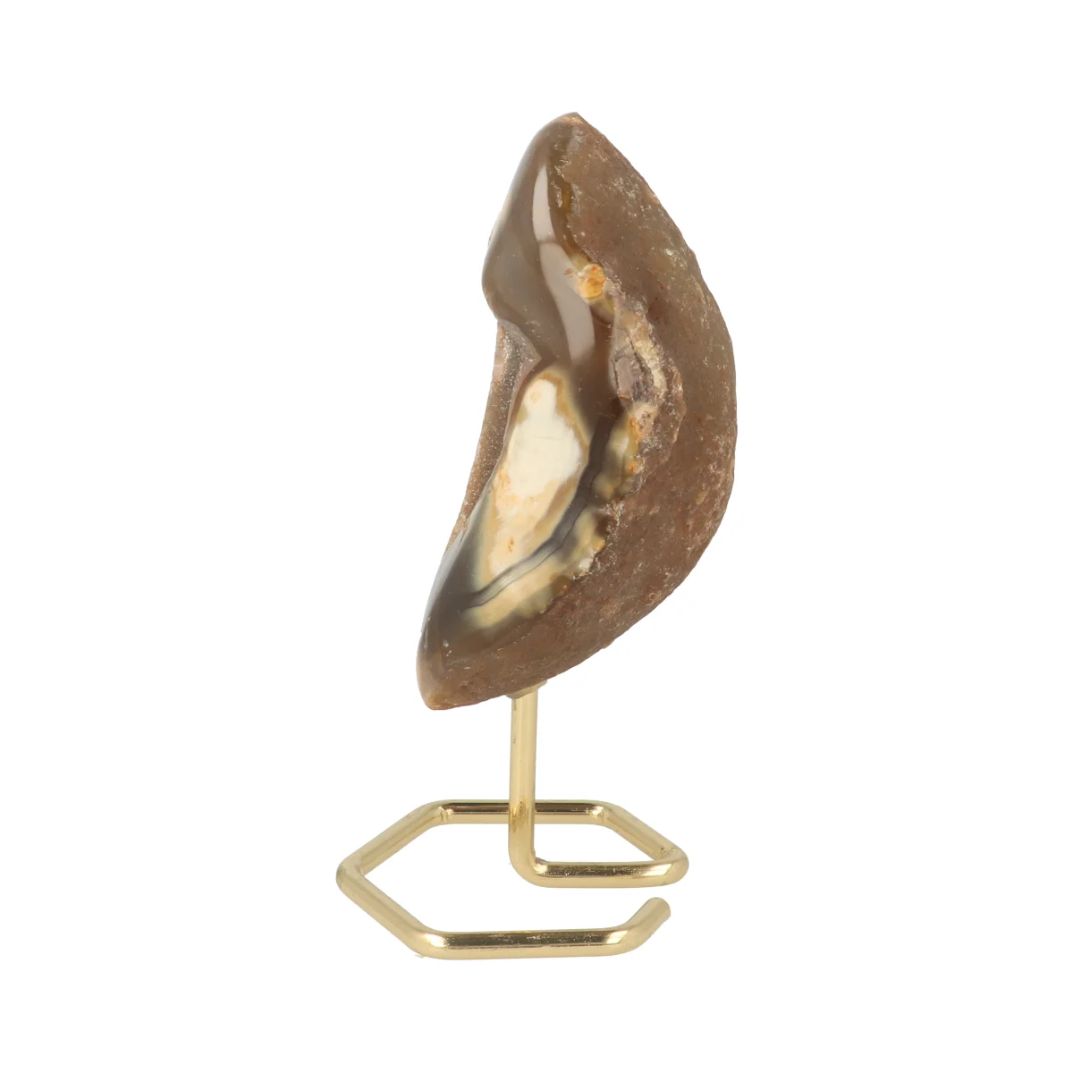 Druzy Agaat Op Standaard Goud 3 Agate on a stand from Brazil, item number 22792
