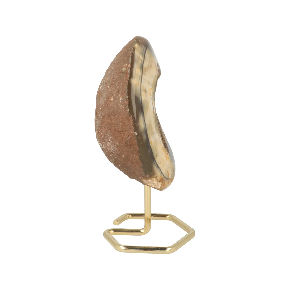 Druzy Agaat Op Standaard Goud 5 Agate on a stand from Brazil, item number 22792