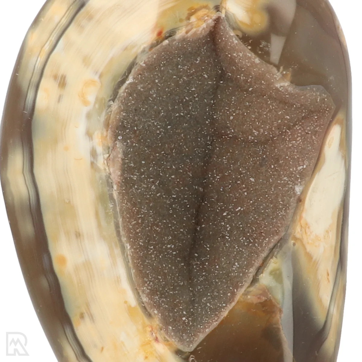 Druzy Agaat Op Standaard Goud 2 Agate on a stand from Brazil, item number 22792