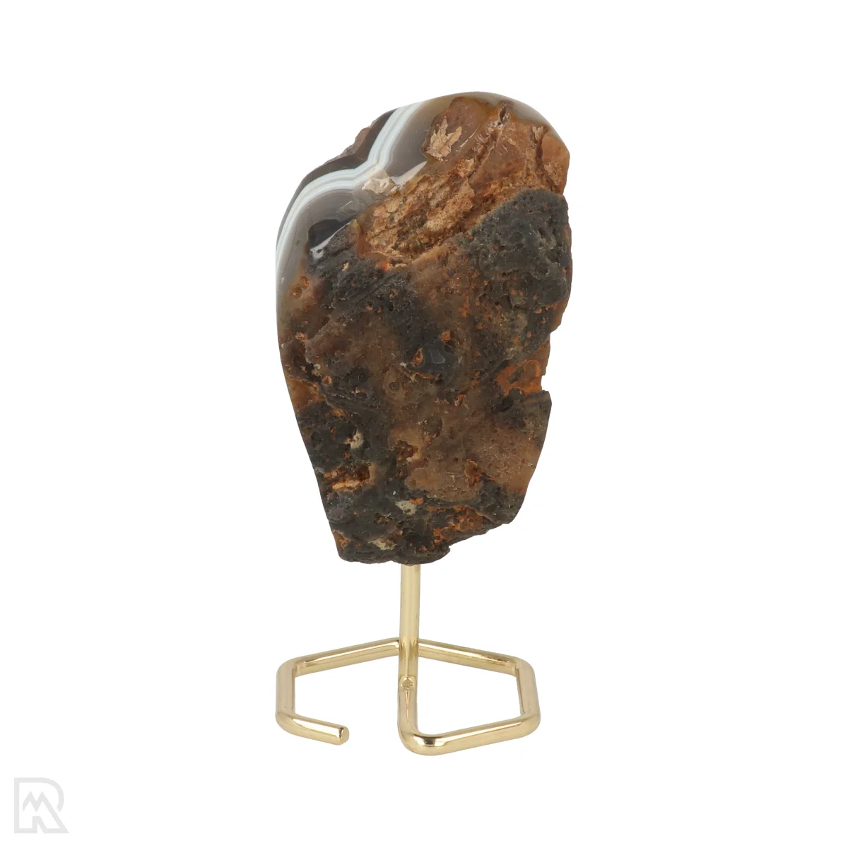 Druzy Agaat Op Standaard Goud 4 Agate on a stand from Brazil, item number 22793
