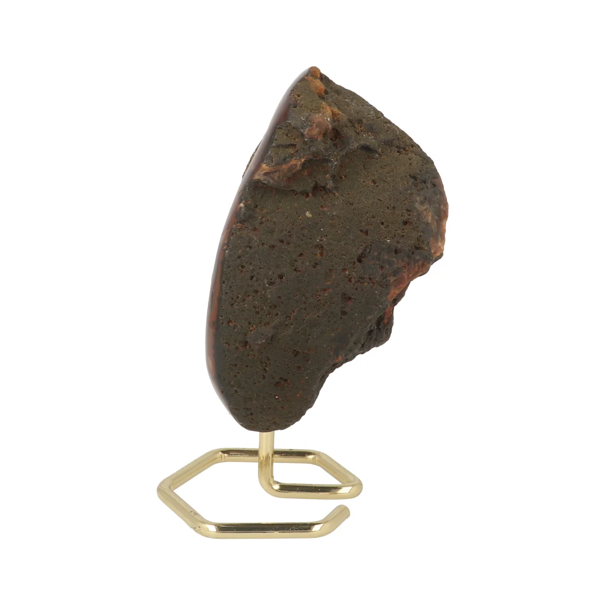 Druzy Agaat Op Standaard Goud 3 Agate on a stand from Brazil, item number 22794