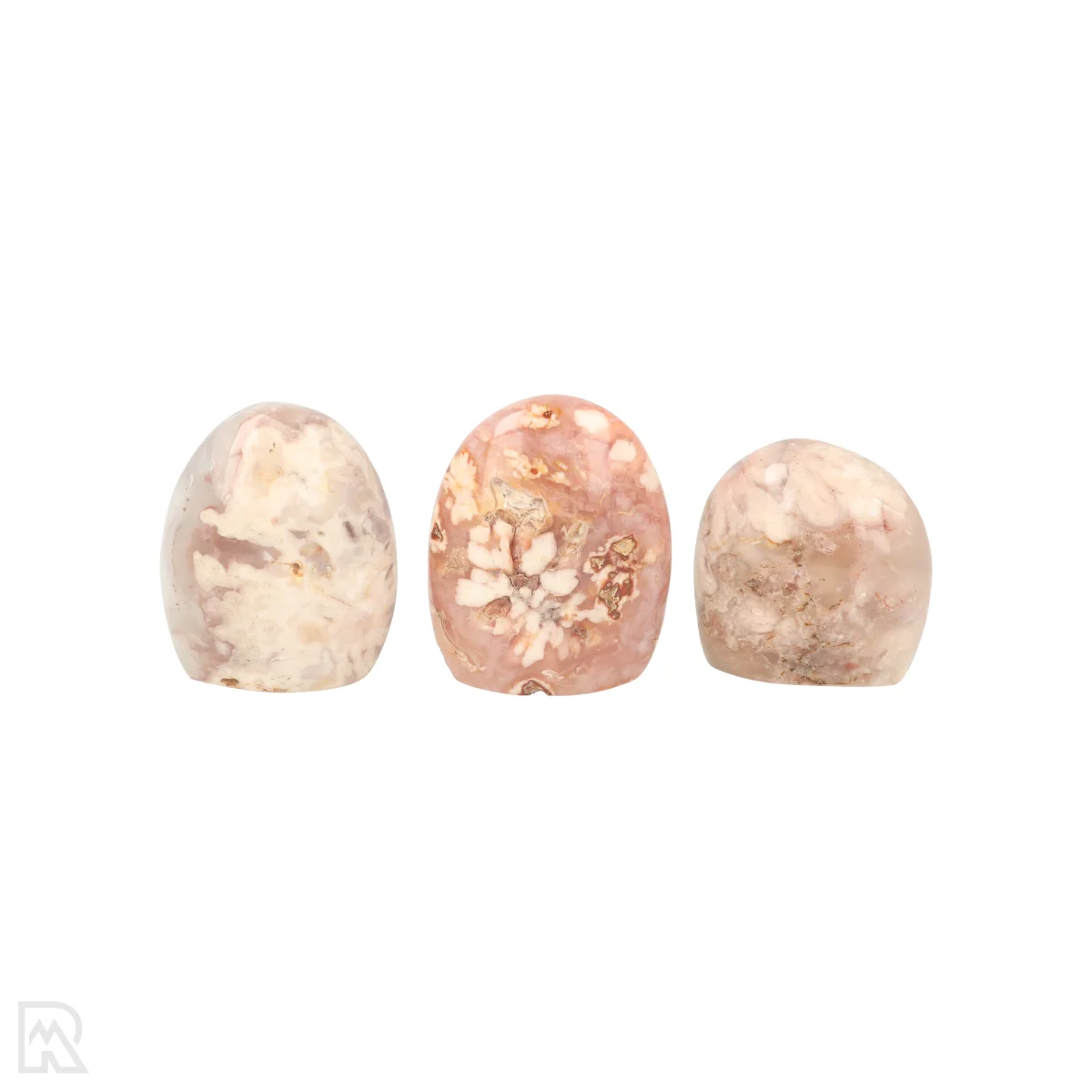 Bloem Agaat Sculptuur | Set van 3 3 Bloem Agaat Sculptuur uit Madagaskar met artikelnummer 22874