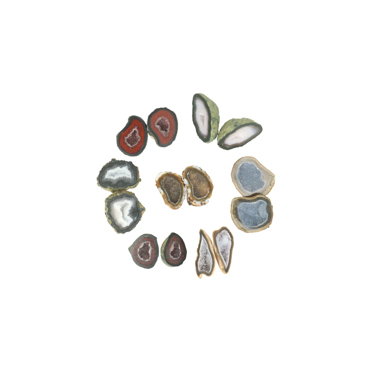 Tabasco Agaat Geode Paar | S 1 Tabasco Agaat Geode Paar | S