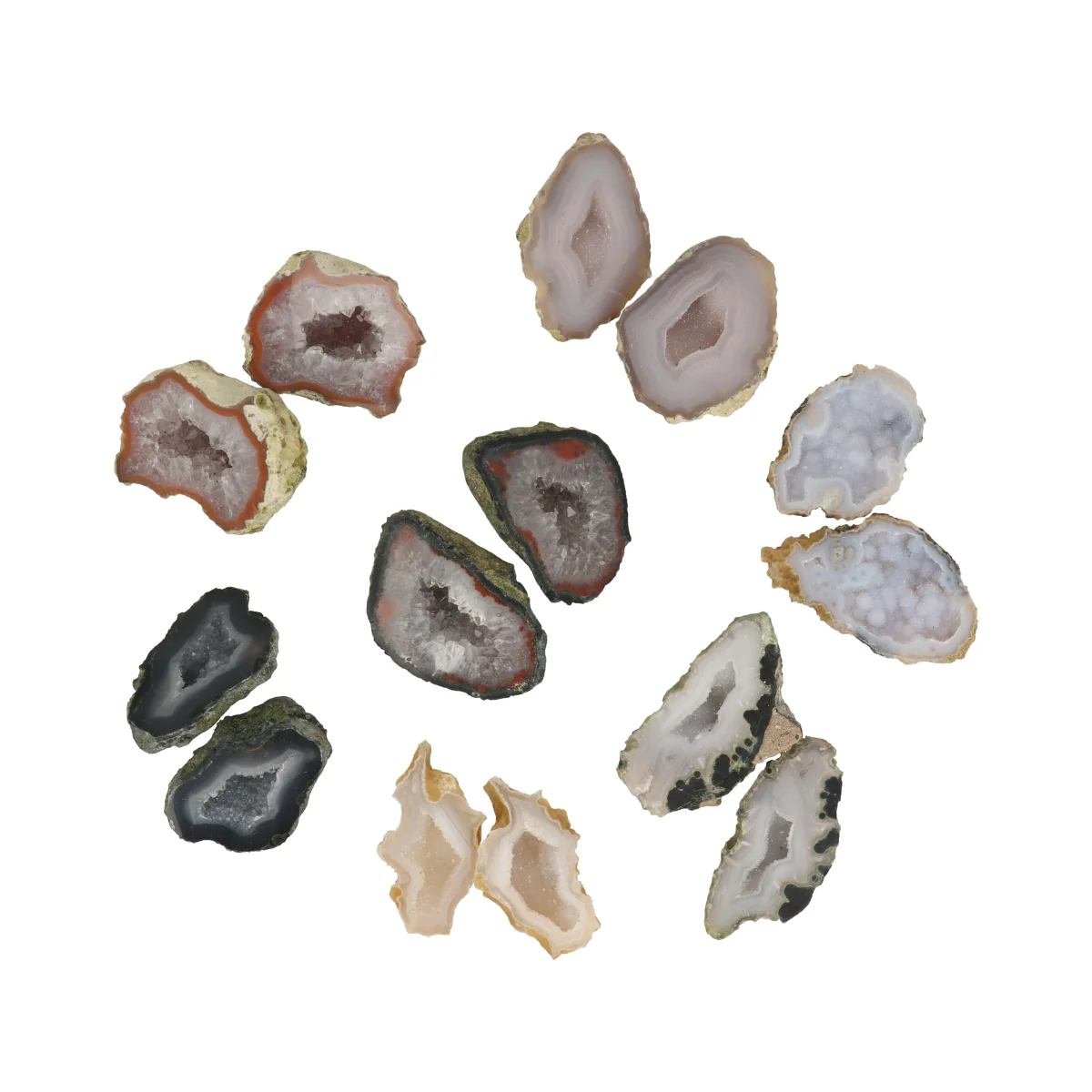 Tabasco Agaat Geode Paar | L 1 Tabasco Agaat Geode Paar | L