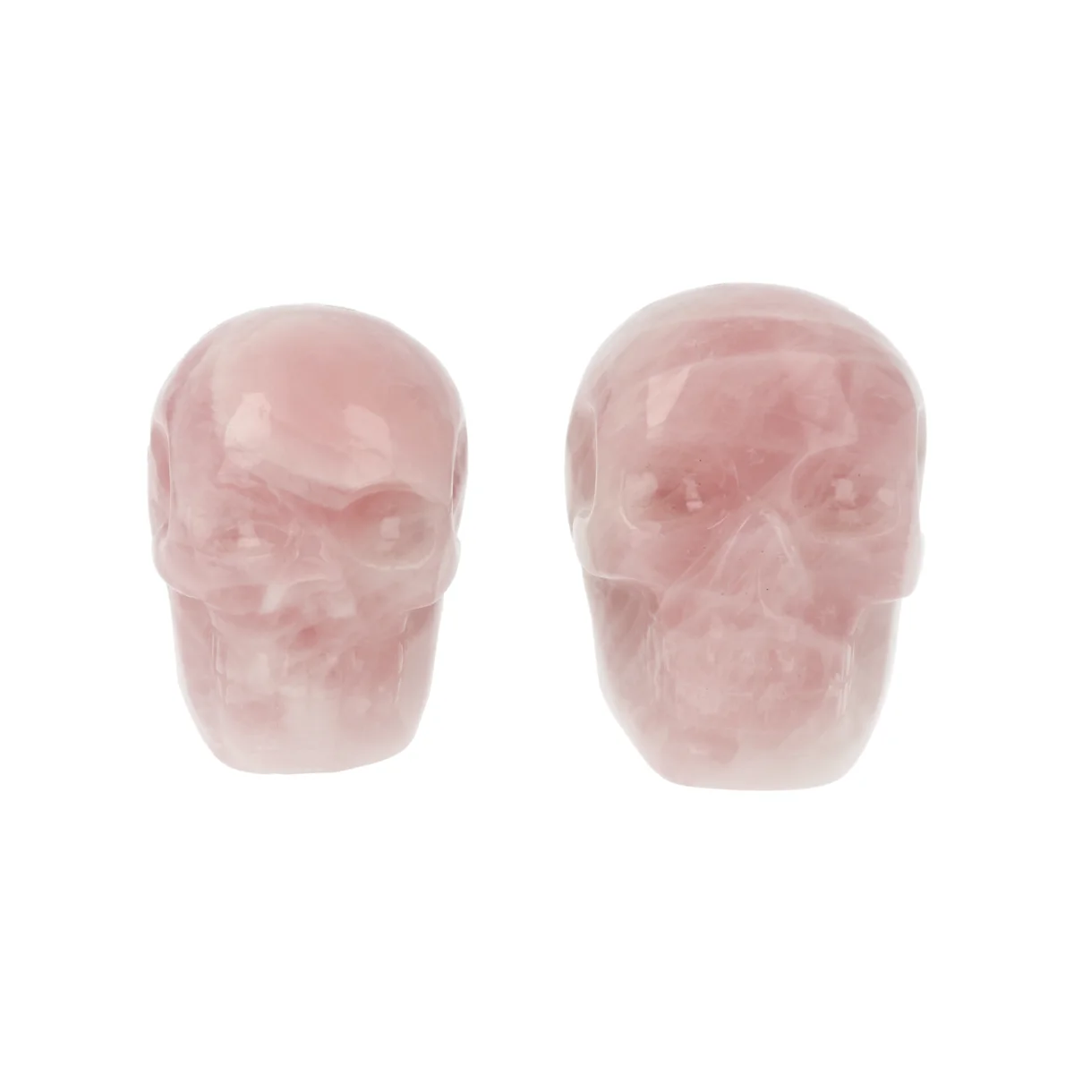 Rozenkwarts Schedel | Set van 2 1 Rozenkwarts Schedel | Set van 2