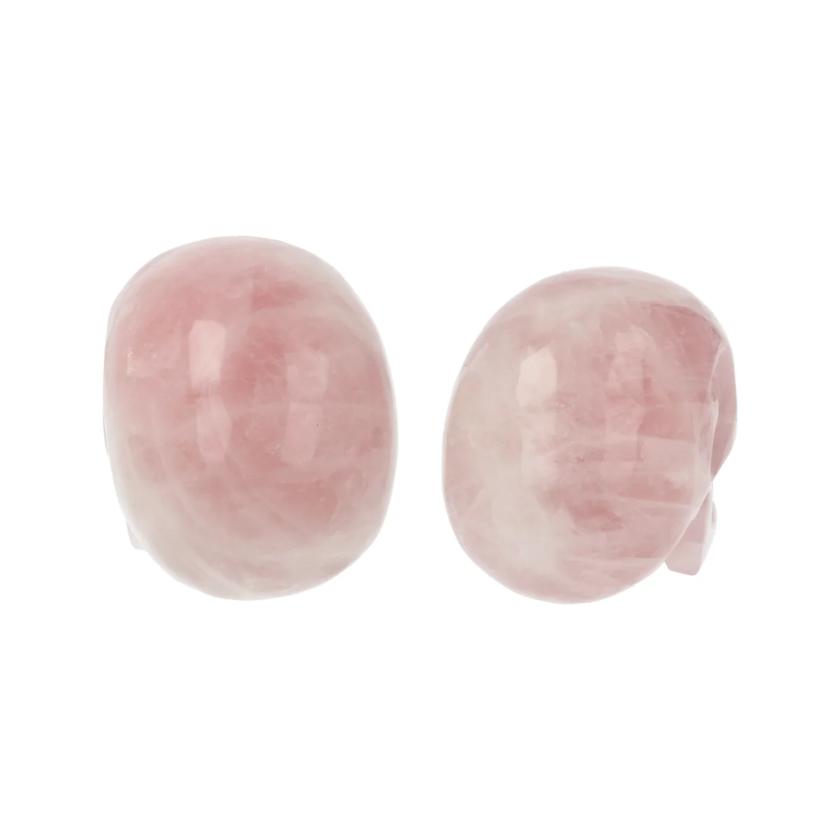 Rozenkwarts Schedel | Set van 2 3 Rozenkwarts Schedel | Set van 2 - Afbeelding 3