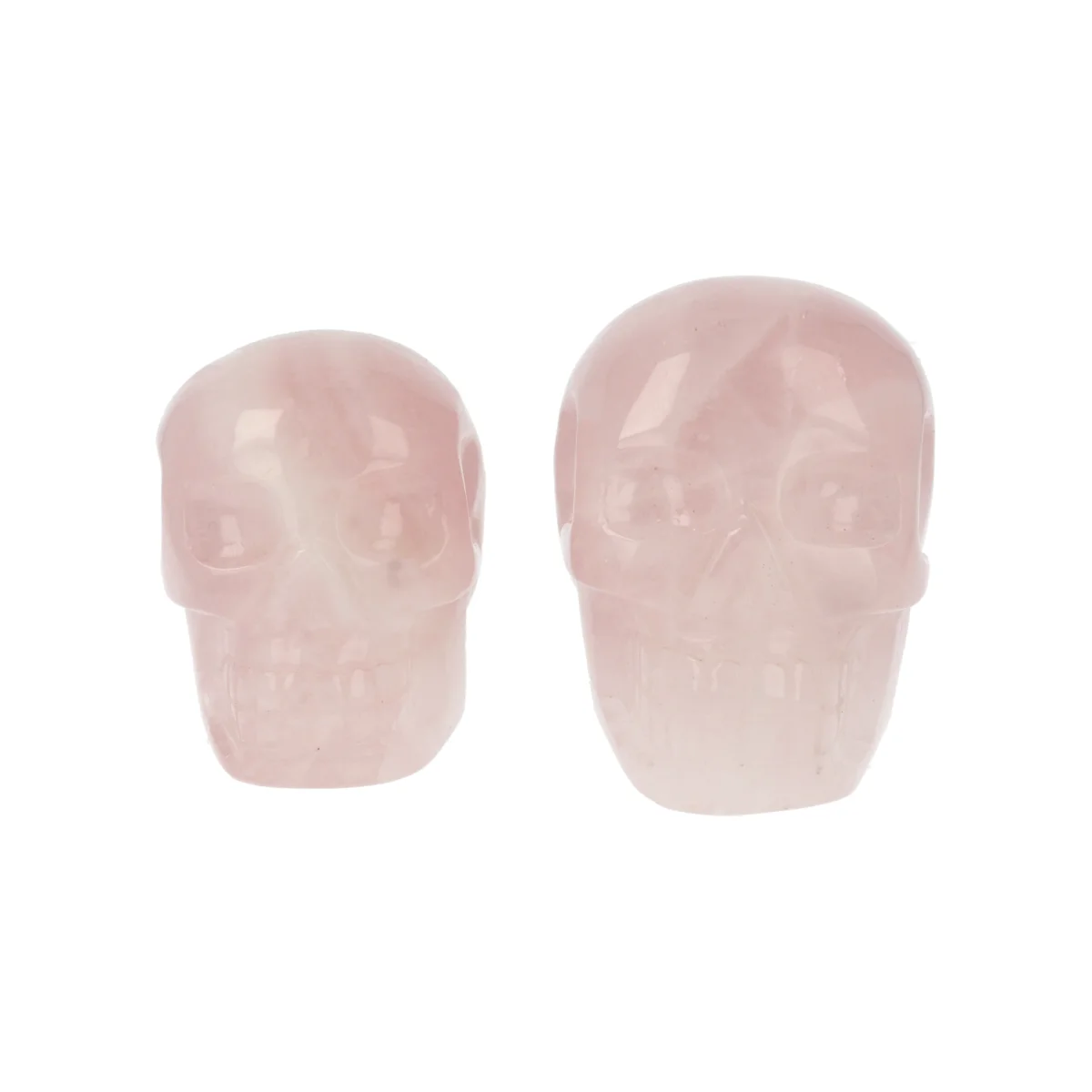 Rozenkwarts Schedel | Set van 2 1 Rozenkwarts Schedel | Set van 2