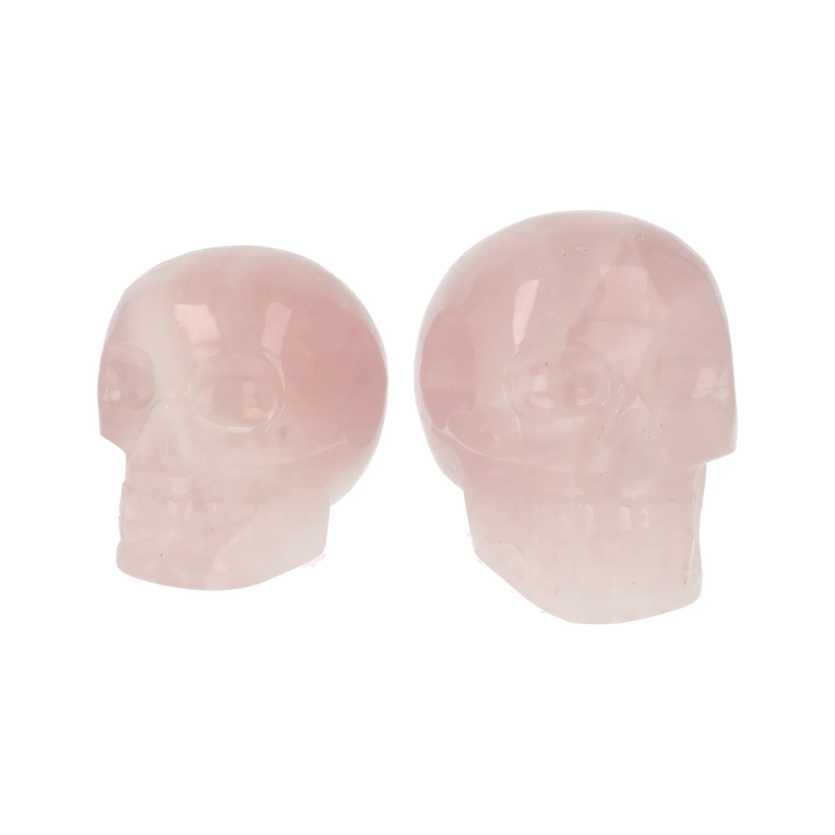 Rozenkwarts Schedel | Set van 2 2 Rozenkwarts Schedel | Set van 2 - Afbeelding 2