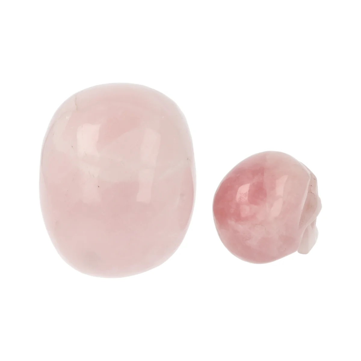 Rozenkwarts Schedel | Set van 2 3 Rozenkwarts Schedel | Set van 2 - Afbeelding 3