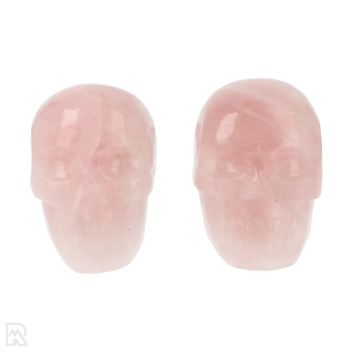 Rozenkwarts Schedel | Set van 2 1 Rozenkwarts Schedel | Set van 2