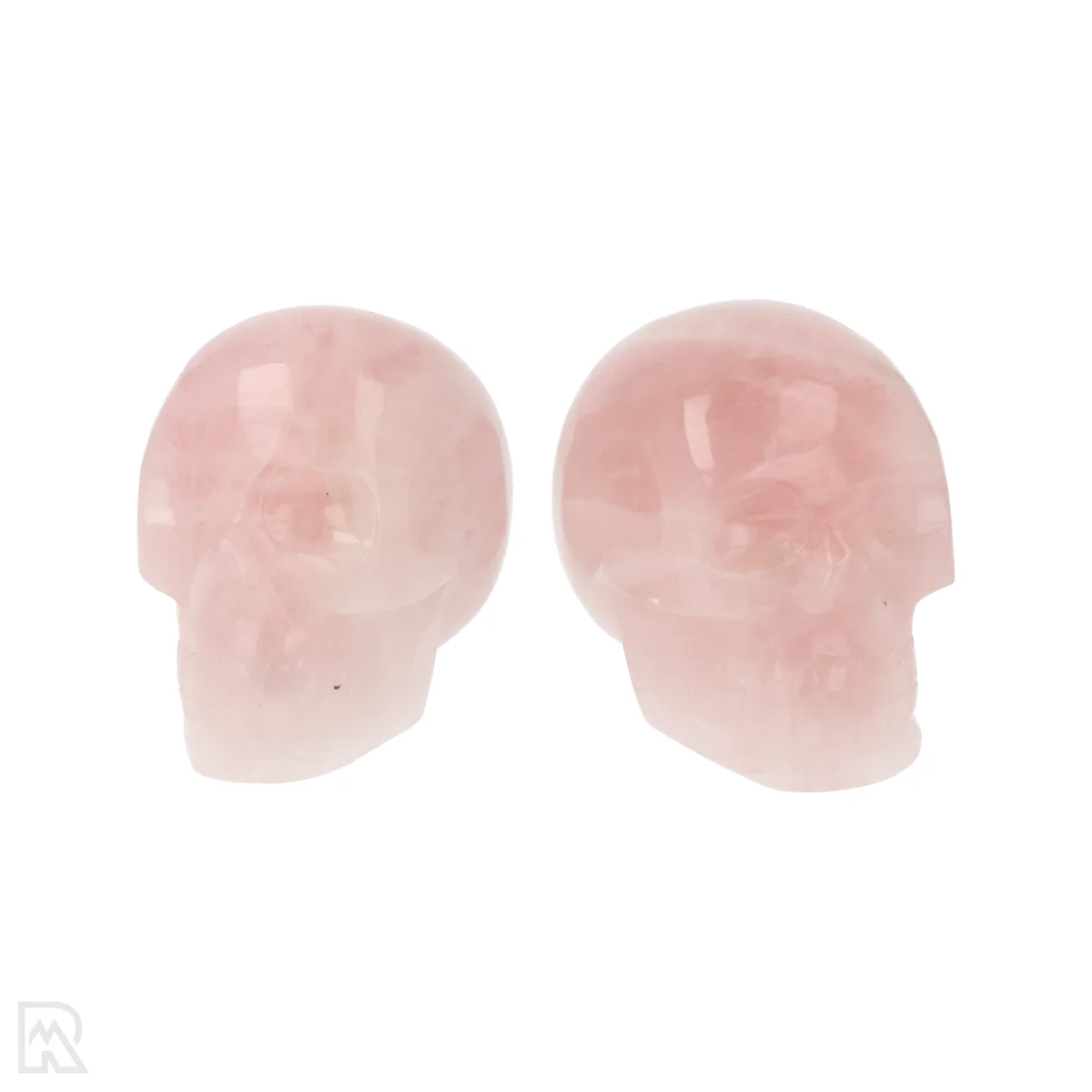 Rozenkwarts Schedel | Set van 2 2 Rozenkwarts Schedel | Set van 2 - Afbeelding 2