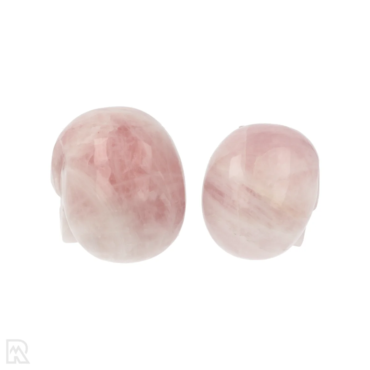 Rozenkwarts Schedel | Set van 2 3 Rozenkwarts Schedel | Set van 2 - Afbeelding 3
