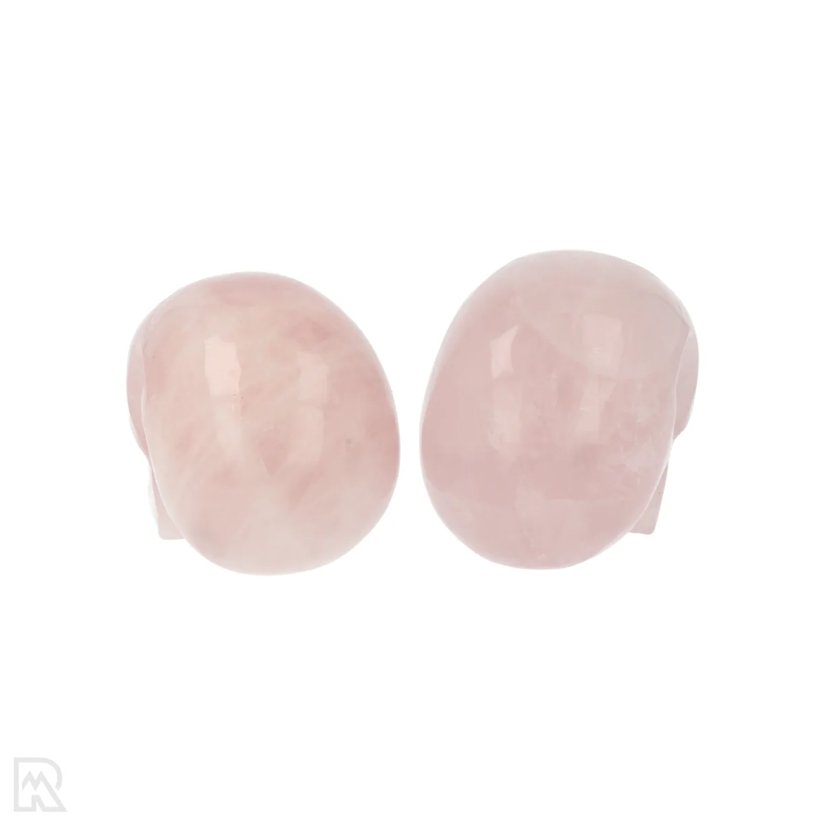 Rozenkwarts Schedel | Set van 2 3 Rozenkwarts Schedel | Set van 2 - Afbeelding 3