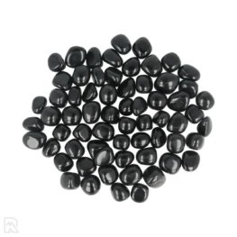 Schwarze Obsidian-Trommelsteine aus Indien
