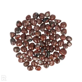 Versteinertes Holz, rot, Trommelsteine, Indien