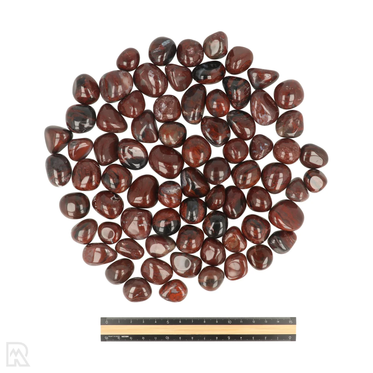 Versteend hout rood Trommelstenen India 3 Versteend hout rood Trommelstenen India - Afbeelding 3