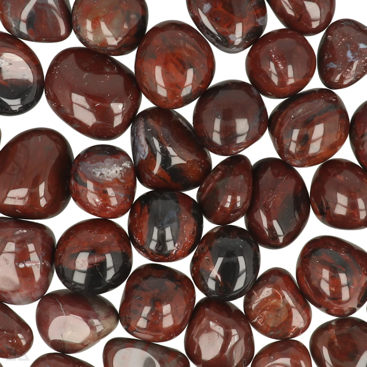 Versteend hout rood Trommelstenen India 2 Versteend hout rood Trommelstenen India - Afbeelding 2