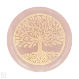 Rozenkwarts Schijf - Tree of Life | 5 cm