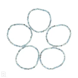 Aquamarijn donker Kogelarmband | A - 4 mm