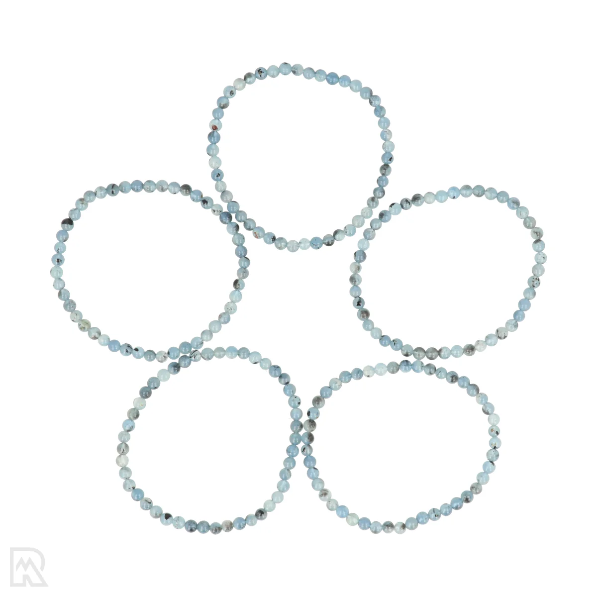 Aquamarijn donker Kogelarmband | A - 4 mm 1 Aquamarijn donker Kogelarmband | A - 4 mm
