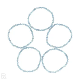 Aquamarijn donker Kogelarmband | AA - 4 mm