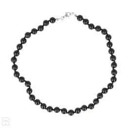 Zwarte Toermalijn Geknoopte Kralenketting | 8 mm - 45 cm