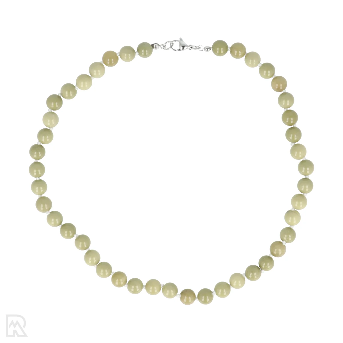 Matcha jaspis Geknoopte Kralenketting | 8 mm - 45 cm 1 Matcha jaspis Geknoopte Kralenketting | 8 mm - 45 cm