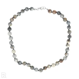 Dendriet opaal Geknoopte Kralenketting | 8 mm - 45 cm