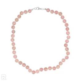 Aardbeienkwarts Geknoopte Kralenketting | 8 mm - 45 cm
