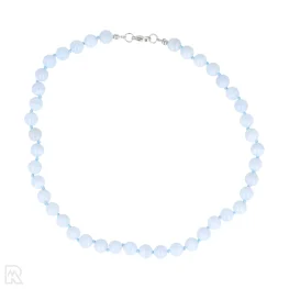 Geknüpfte Perlenkette aus Blue-Lace-Achat | 8 mm – 45 cm