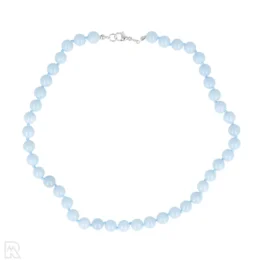 Angelit-Perlenkette mit Knoten | A – 8 mm – 45 cm