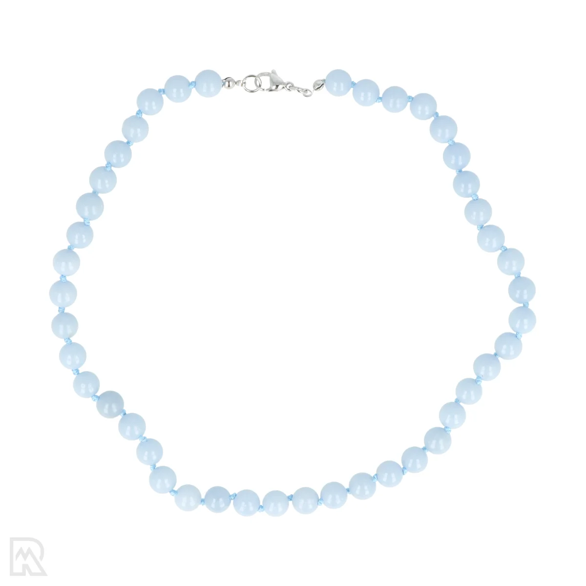 Angeliet Geknoopte Kralenketting | A - 8 mm - 45 cm 1 Angelit-Perlenkette mit Knoten | A – 8 mm – 45 cm