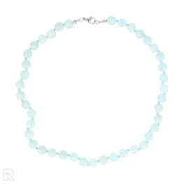 Aquamarin-Perlenkette mit Knoten | 8 mm – 45 cm