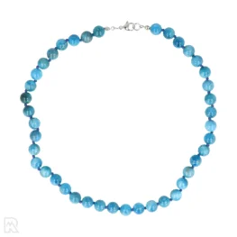 Blauwe Apatiet Geknoopte Kralenketting | AB+ - 8 mm - 45 cm