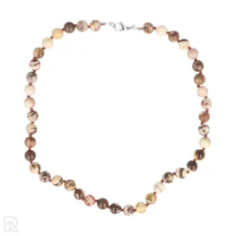 Zebra-Jaspis-Perlenkette mit Knoten | 8 mm – 45 cm