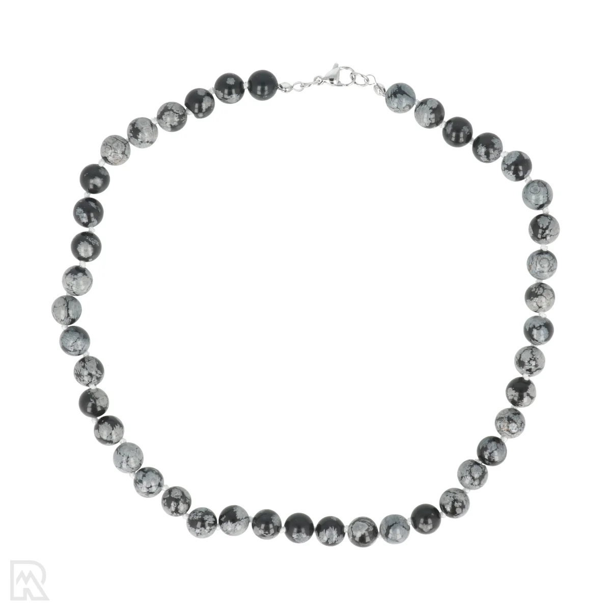 Sneeuwvlok obsidiaan Geknoopte Kralenketting | 8 mm - 45 cm 1 Sneeuwvlok obsidiaan Geknoopte Kralenketting | 8 mm - 45 cm
