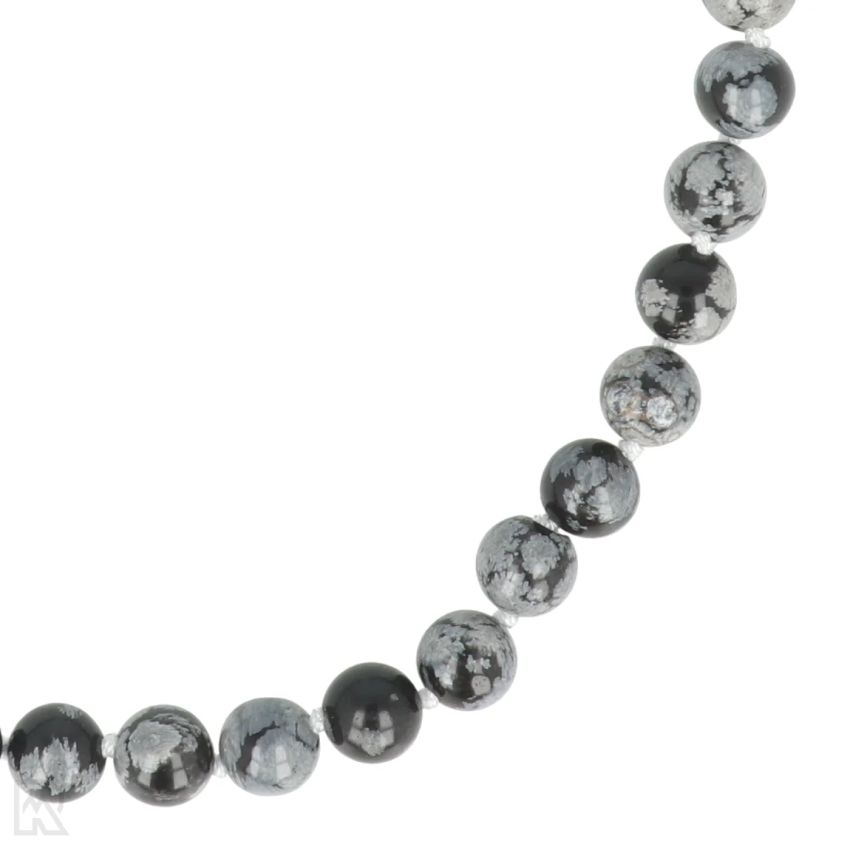 Sneeuwvlok obsidiaan Geknoopte Kralenketting | 8 mm - 45 cm 2 Sneeuwvlok obsidiaan Geknoopte Kralenketting | 8 mm - 45 cm - Afbeelding 2