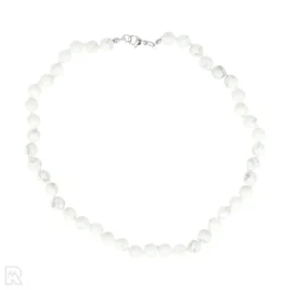 Howlith-Perlenkette mit Knoten | 8 mm – 45 cm