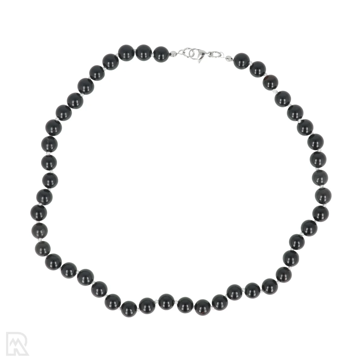 Onyx - wit koord Geknoopte Kralenketting | 8 mm - 45 cm 1 Onyx - wit koord Geknoopte Kralenketting | 8 mm - 45 cm