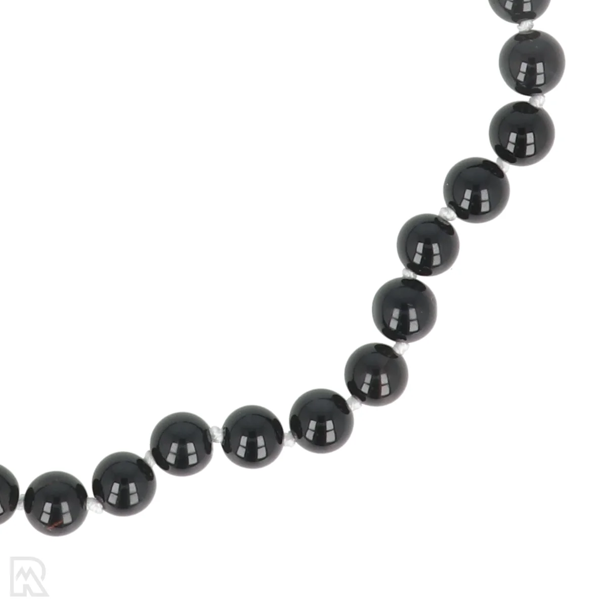 Onyx - wit koord Geknoopte Kralenketting | 8 mm - 45 cm 2 Onyx - wit koord Geknoopte Kralenketting | 8 mm - 45 cm – Bild 2