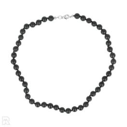 Onyx - zwart koord Geknoopte Kralenketting | 8 mm - 45 cm