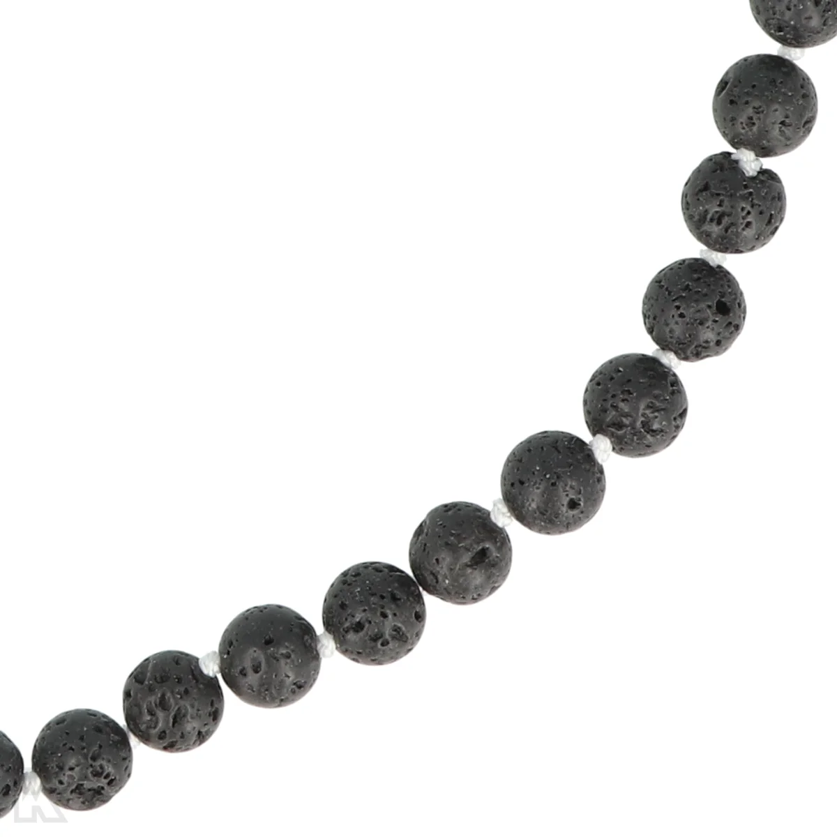 Lavasteen - wit koord Geknoopte Kralenketting | 8 mm - 45 cm 2 Lavasteen - wit koord Geknoopte Kralenketting | 8 mm - 45 cm – Bild 2