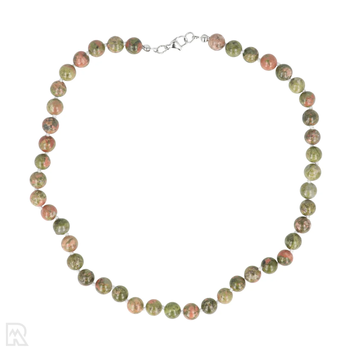 Unakiet Geknoopte Kralenketting | 8 mm - 45 cm 1 Unakit-Perlenkette mit Knoten | 8 mm – 45 cm