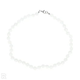 Witte Agaat Geknoopte Kralenketting | 8 mm - 45 cm
